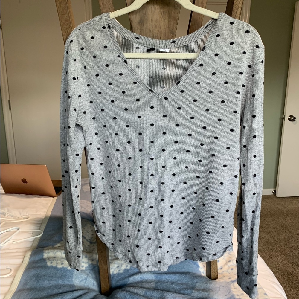 Urban outfitters long sleeve polka dot shirt
